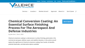 Valence Surface Tech - Chemical Conversion Coatings