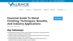 Valence Surface Technologies - Metal Finishing Services
