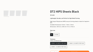 Vaquform - DT2 HIPS Sheets Black