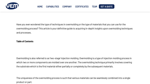 VEM Tooling - Overmolding Solutions