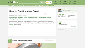 WikiHow - Stainless Steel Cutting Tools