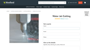 Woodland Manufacturing - Custom Water Jet Cutting Services
