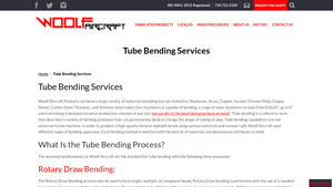 Woolf Aircraft Products - Tube Bending Services