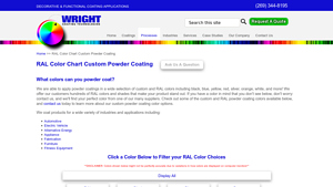 Wright Coating - RAL Powder Coat Color Chart