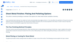 Xometry - Sheet Metal Finishes