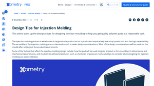 Xometry - Injection Molding Design Tips