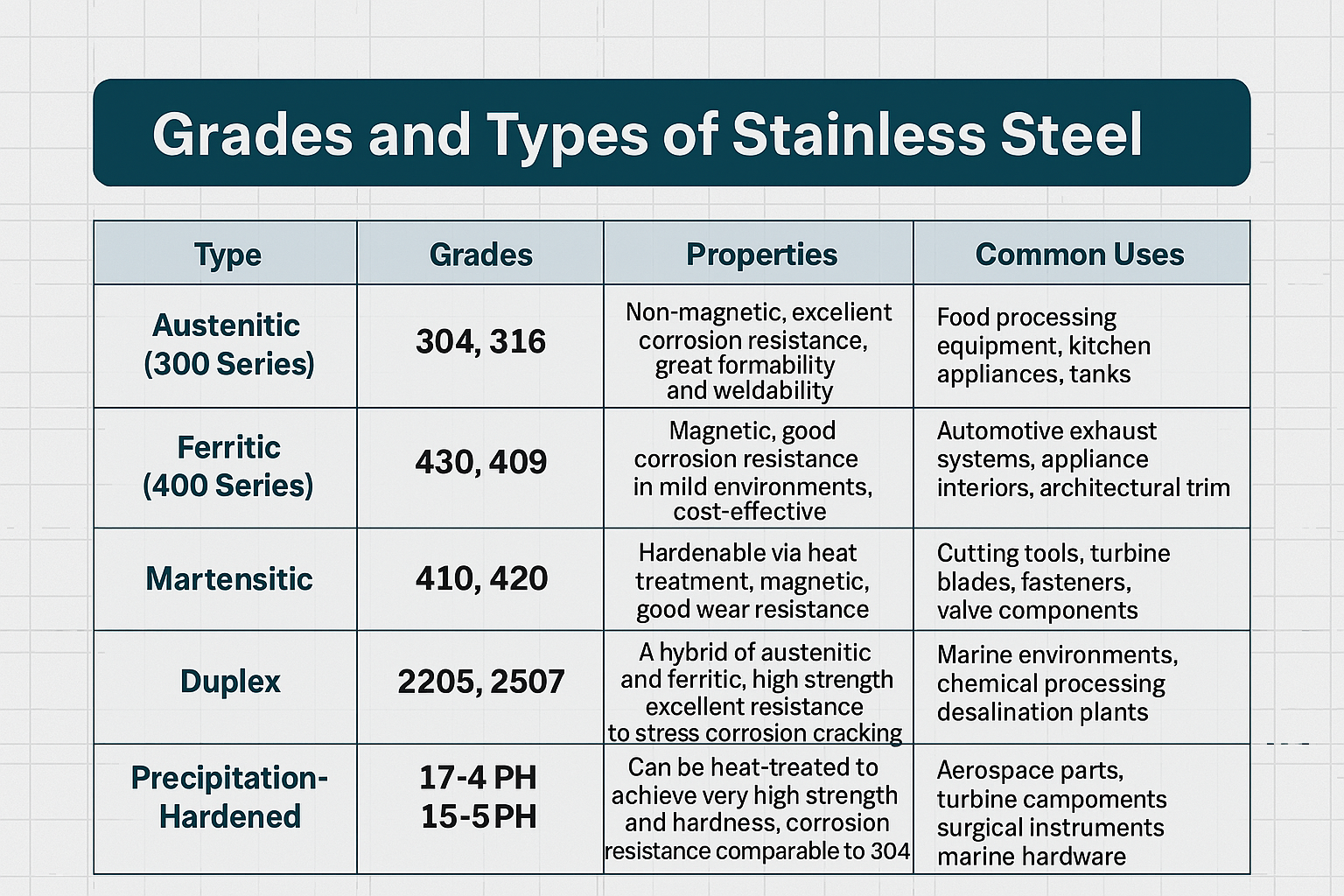 metal composition of stainless steel