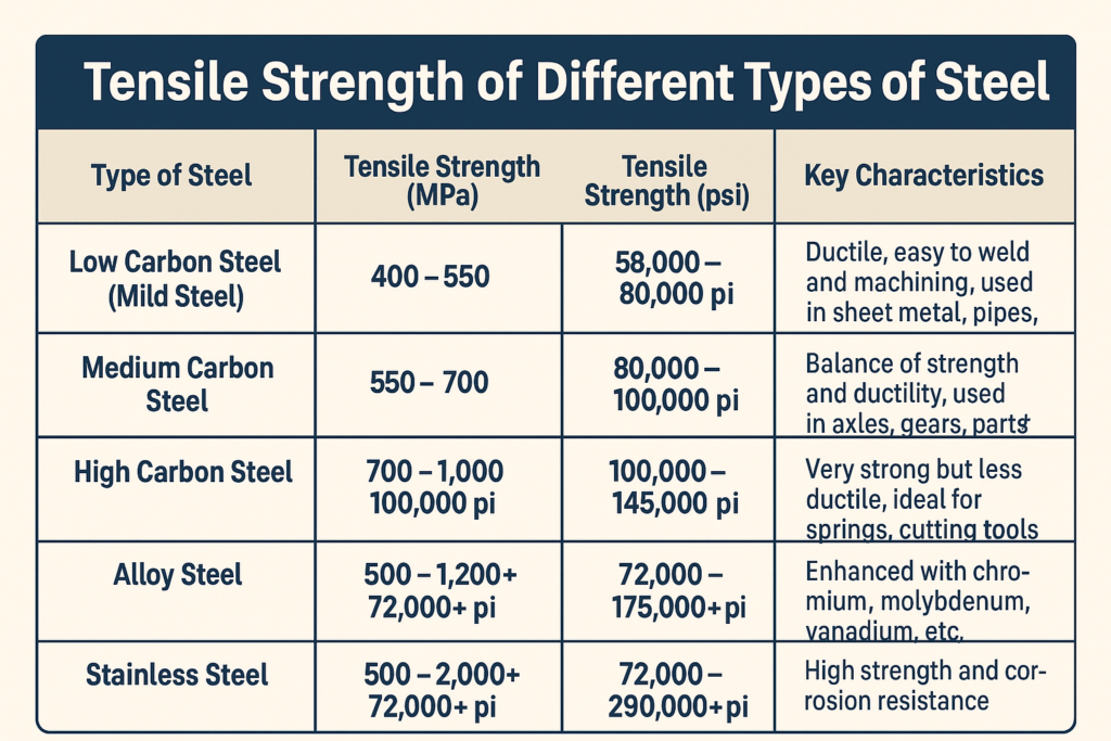 Tensile Strength For Steel Manufacturing Service